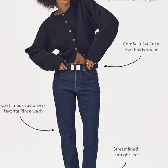 NWT J. Crew Slim Straight Jean, Rinse Wash, 25 - Picture 3 of 4